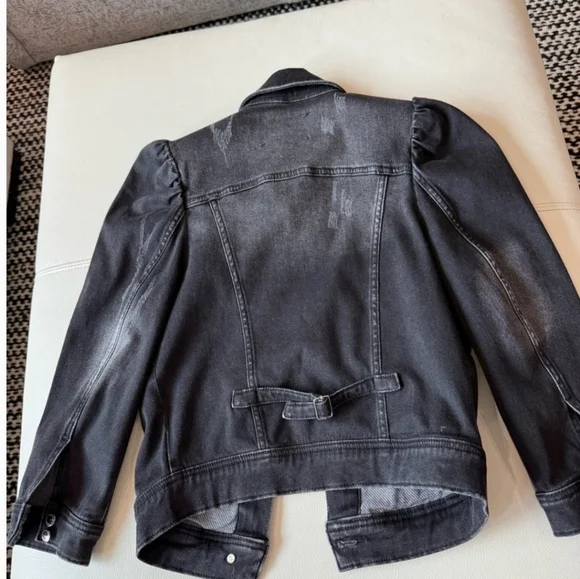 NWOT Retrofete Ada Jean Jacket in Faded Black Size Small - Picture 8 of 11
